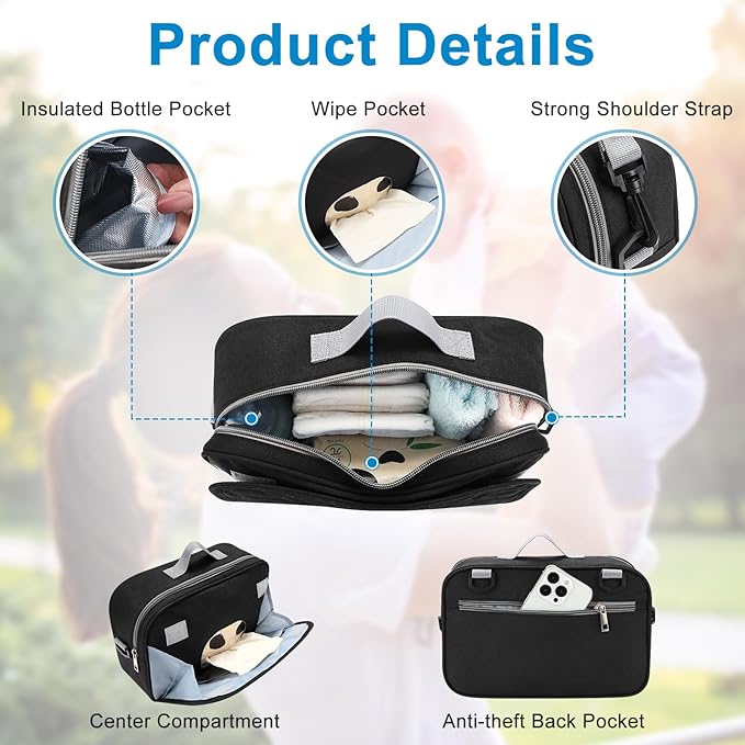 Accmor Stroller Organizer, Universal Stroller Organizer with Insulated Cup Holder Pocket, Dual Purpose Large Capacity Stroller Bag Caddy, Stroller Accessories Fits for Uppababy, Doona, Nuna Strollers-CubbioJoy