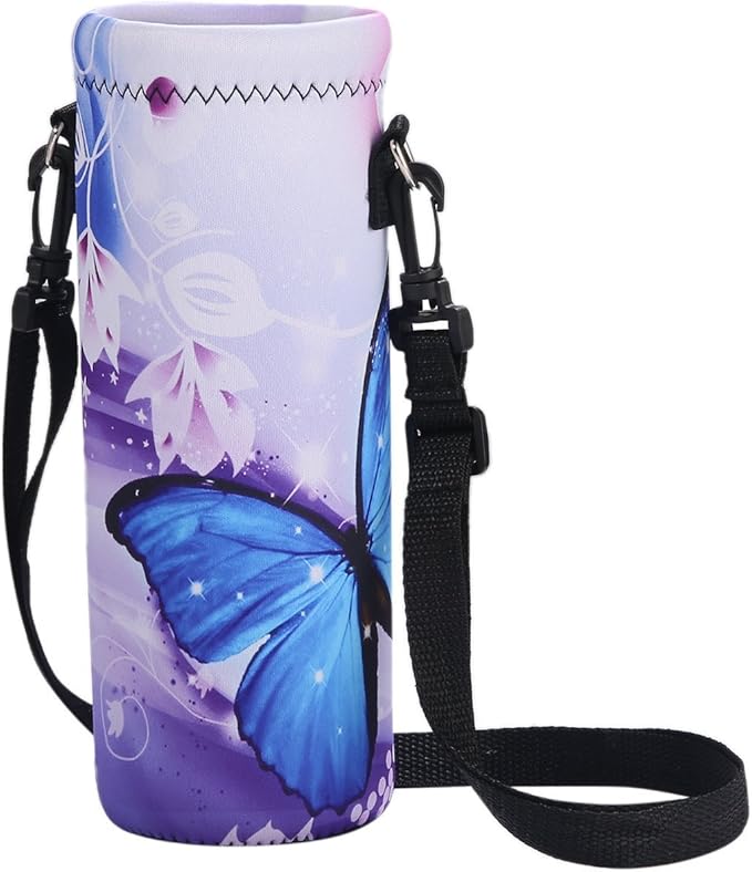 AUPET Water Bottle Sling Bag Carrier Crossbody Sleeve,Insulated Neoprene Bottle Case Holder Pouch Cover 500ML/17oz with Shoulder Strap for Walking Women Men-CubbioJoy