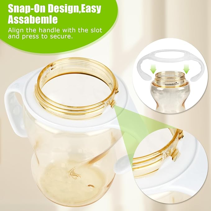 6 Pack Baby Bottle Handles for Tommee Tippee Baby Bottles, Easy Grip Bottle Holder for Newborn-CubbioJoy