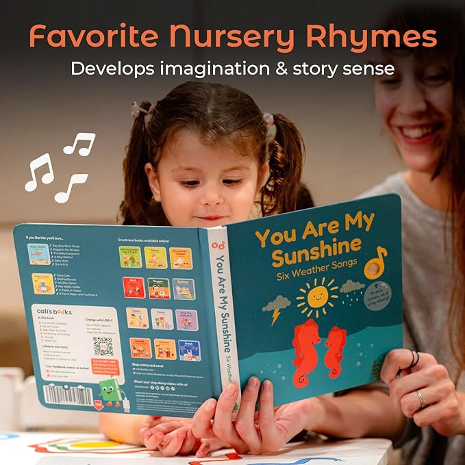 Cali's Books You are My Sunshine Nursery Rhymes | Interactive Sound Book | Musical Toys for Toddlers 1-3 | Sound Book for Babies and Toddlers | Interactive Baby Learning Toy.-CubbioJoy