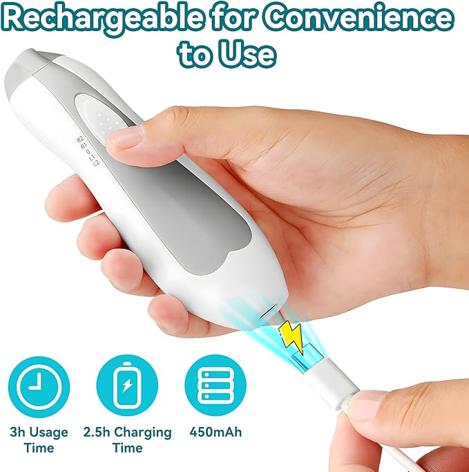 Baby Nail Trimmer Electric, 6 in 1 Rechargeable Baby Nail Clippers Manicure Set Grooming Kit for Toddler Infant or Adults (Grey)-CubbioJoy