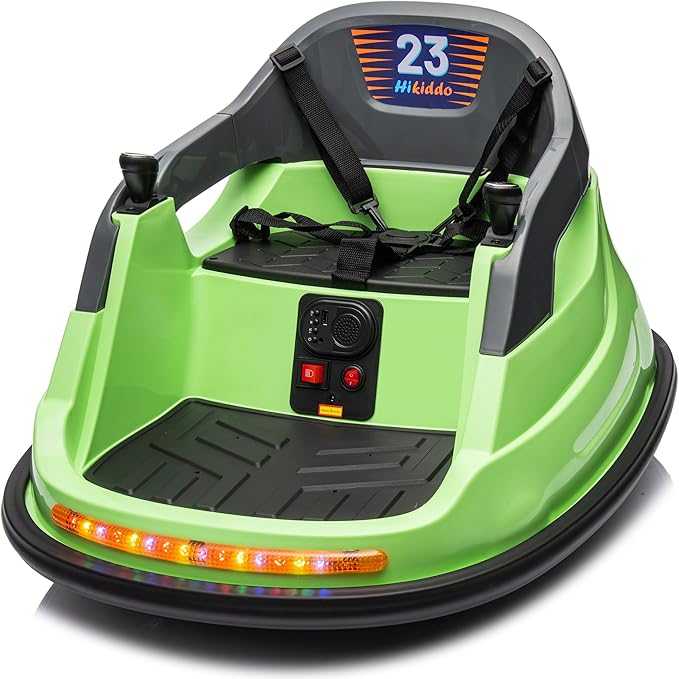 12V Kids Bumper Car, Electric Baby Bumper Car for Toddlers with Remote Control, 3 Speeds - Green-CubbioJoy