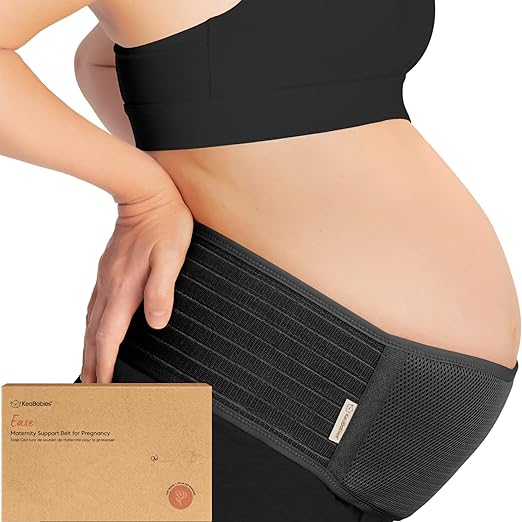 KeaBabies Maternity Belly Bands for Pregnant Women - Soft & Breathable Pregnancy Belly Support Band, Adjustable Maternity Belt for Back, Pelvic Support, Comfortable, Easy to Use (Midnight Black, M/L)-CubbioJoy