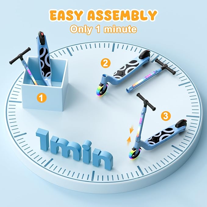 CBD Electric Scooter for Kids, 6 Mph Top Speed, Up to 5 Miles Range, 5.3" Solid Tires Wheel and Front Light, Kick Scooter Adjustable Height for Kids Age 6-12-CubbioJoy