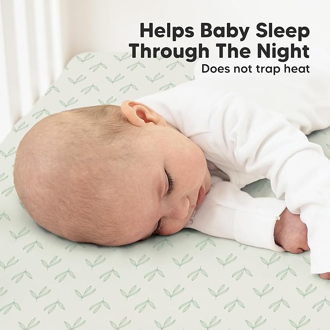 KeaBabies 2-Pack Organic Crib Sheets for Boys, Girls - 52x28 Fitted Crib Mattress Sheet Neutral, Breathable Jersey Cotton Cover for Baby Bed, Toddler Mattress, Soft & Cute Prints (Fleur)-CubbioJoy