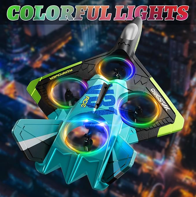 4DRC V31 Foam RC Planes Remote Control Airplanes for Kids Adults 8-16, Remote Control Planes Fighter Jet with Light, 360° Flip Fighter Jet Toy, Gravity Sensing, Stunt Roll, Gifts for Kids Boys-CubbioJoy