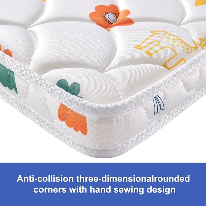 Baby Bassinet Mattress 33 x 20 inches- Firm Support and Comfort Premium Foam,Noiseless and Odorless,Hypoallergenic Small Crib Mattress, Fits Moses Basket, Dual Sided with Soft Breathable Fabric-CubbioJoy