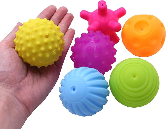 6 Pack Sensory Balls for Kids, Soft & Textured Massage Balls Set Develops Kid's Tactile Senses-CubbioJoy