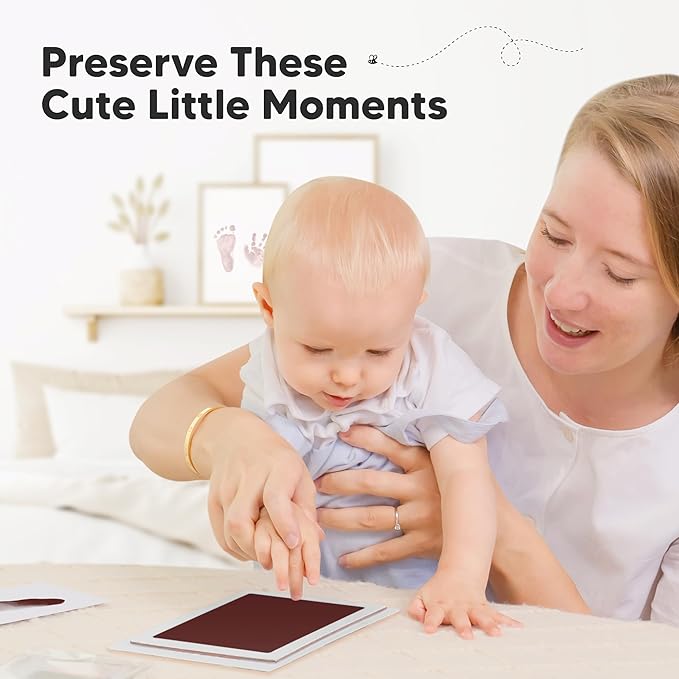 4-Pack Inkless Baby Hand and Footprint Kit - Mess Free Ink Pad for Newborn Keepsake, Dog Nose & Paw Print Kit, Clean Touch Ink Pad for Baby Hand & Footprints, Ideal New Mom Gifts (Auburn, L)-CubbioJoy