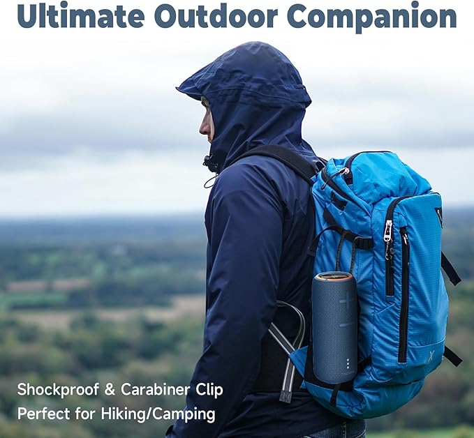 IPX7 Waterproof Bluetooth Speaker - 30W HD Sound, 8H Playtime, TWS Pairing, BT5.3, Portable for Pool/Beach/Shower, Blue Gift-CubbioJoy