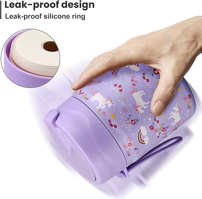 17oz Soup Thermo for Hot Food Kids,Insulated Food Jar with Spoon,Thermo Hot Food Lunch Container,Wide Mouth Leakproof Stainless Steel Lunch Box for School-Horse-CubbioJoy