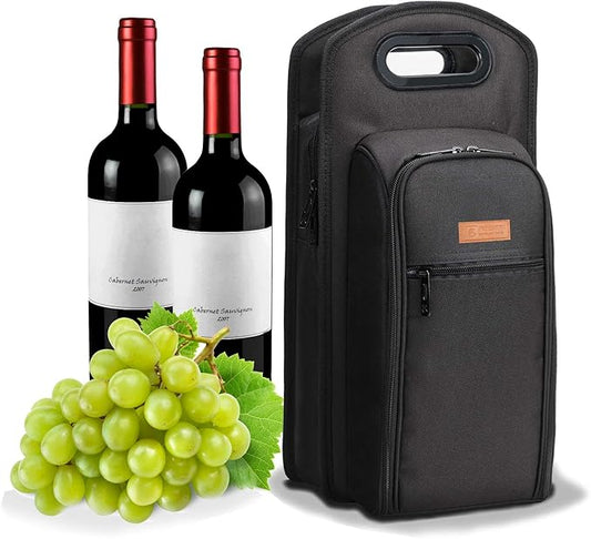 ALLCAMP 6 Piece Wine Travel Bag and Insulated Wine Carrier Tote Carrying Cooler Bag with Handle,Great Gift for Wine Lover-CubbioJoy