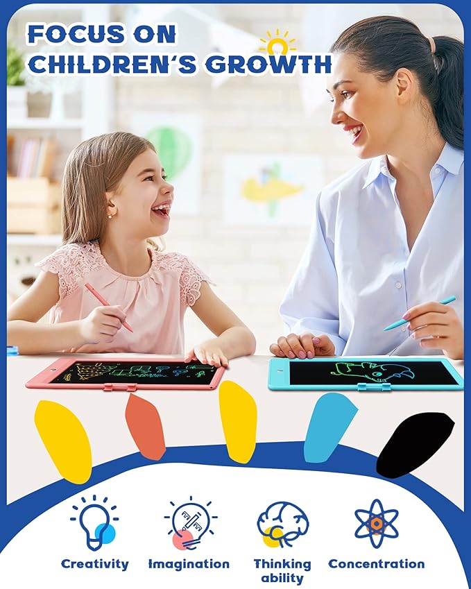 Bravokids Toys for 3-6 Years Old Girls Boys, LCD Writing Tablet 10 Inch Doodle Board, Electronic Drawing Pads, Educational Birthday Gift for 3 4 5 6 7 8 Years Old Kids Toddler (Blue)-CubbioJoy
