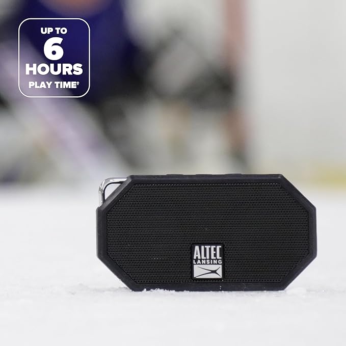 Altec Lansing Mini H2O - Waterproof Bluetooth Speaker, IP67 Certified & Floats in Water, Compact & Portable Speaker for Hiking, Camping, Pool, and Beach,Black-CubbioJoy