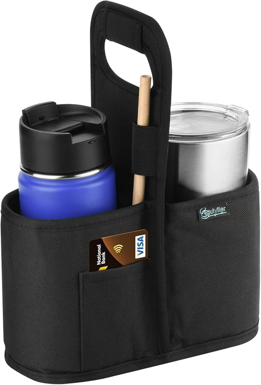 Beautyflier Drink Carrier with Handle for Delivery Reusable Insulated Coffee Cup Carrier Portable 2 Cup Holder with Handle Organizer Tote Bag for Hot & Cold Drinks-CubbioJoy