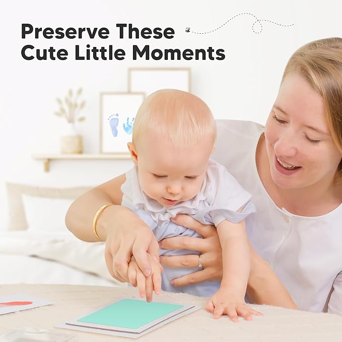 4-Pack Inkless Baby Hand and Footprint Kit - Mess Free Ink Pad for Newborn Keepsake, Dog Nose & Paw Print Kit, Clean Touch Ink Pad for Baby Hand & Footprints, Ideal New Mom Gifts (Popsicle, L)-CubbioJoy