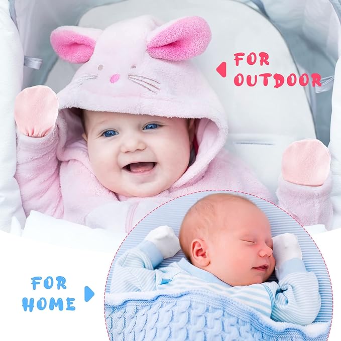 Adjustable Baby Mittens No Scratch Newborn Cotton Breathable Gloves Warm Baby Mitts for Boys Kids-CubbioJoy