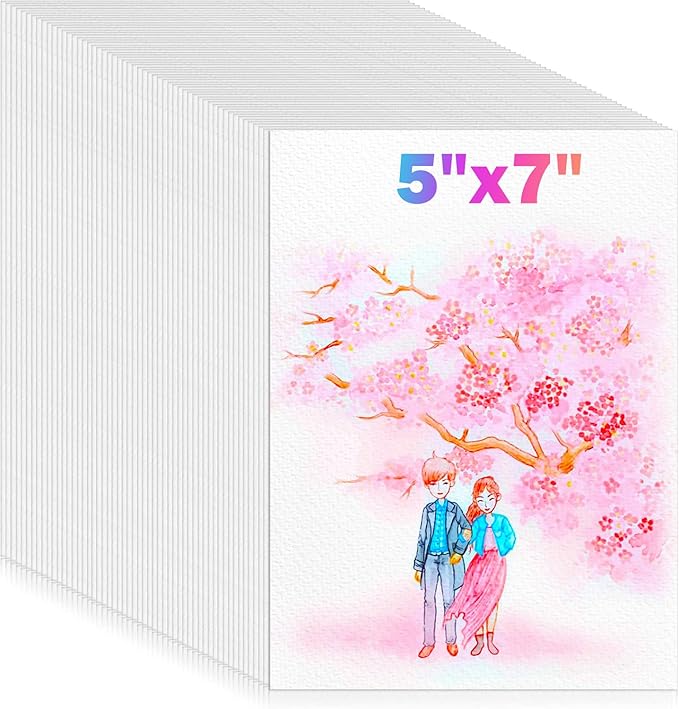 180 Sheets Watercolor Paper, Valentine Gift Cards, 5"x7" White Water Color Paper Bulk, 140lb/300gsm Artist Drawing Coloring Supplies for Adults, Watercolors, Paint Set, Canvas Painting, DIY Projects-CubbioJoy