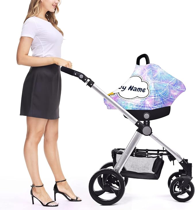 Baby Car Seat Stroller Cover Nursing Cover New Mom Breastfeeding Scarf Soft Stretchy Infant Carrier Cover Car Canopy Coverage-CubbioJoy