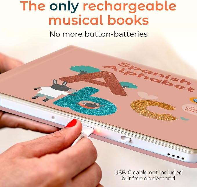 Cali's Books Spanish Nursery Rhymes Sound Book for Babies and Toddlers 1-3 | Baby Books with Spanish Songs for Kids | Libros en Español par Bebes (Spanish ABC)-CubbioJoy