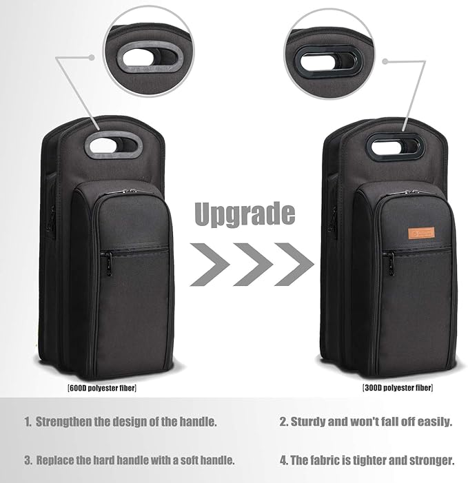 ALLCAMP 6 Piece Wine Travel Bag and Insulated Wine Carrier Tote Carrying Cooler Bag with Handle,Great Gift for Wine Lover-CubbioJoy