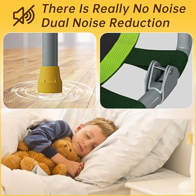 CLORIS 38in/48in Folding Trampoline - Max Load 220lbs / 450lbs Mini Trampoline Rebounder Trampoline for Adults with Adjustable Foam Handle, with safty Padded Cover Best Gift for Kids/Adult-CubbioJoy