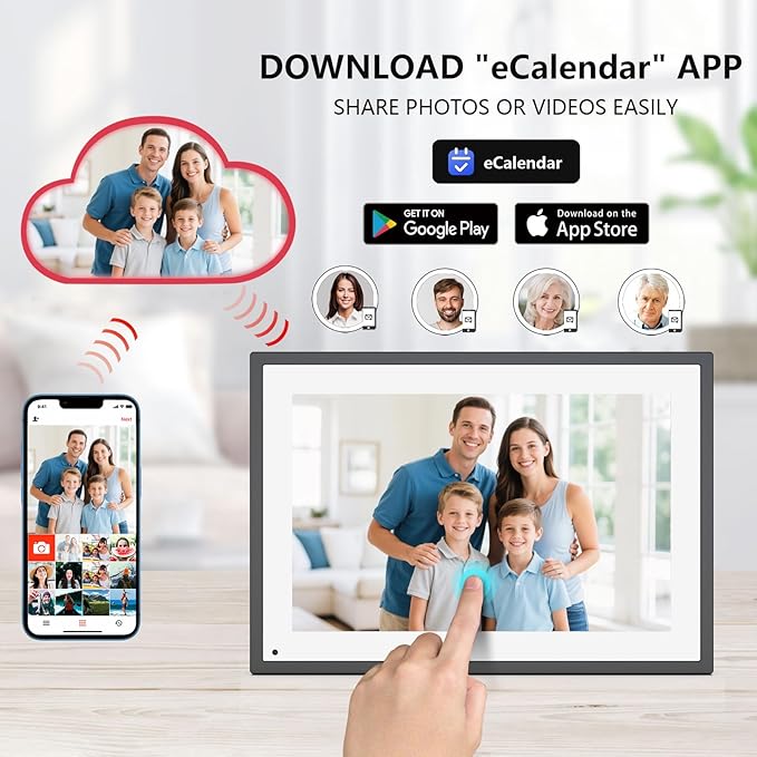 10.1 Inch Smart Digital Calendar Planner & Chore Chart, IPS HD Touchscreen Interactive Display for Family Schedules, Built-in Digital Picture Frames Function - Streamline Household Organization-CubbioJoy