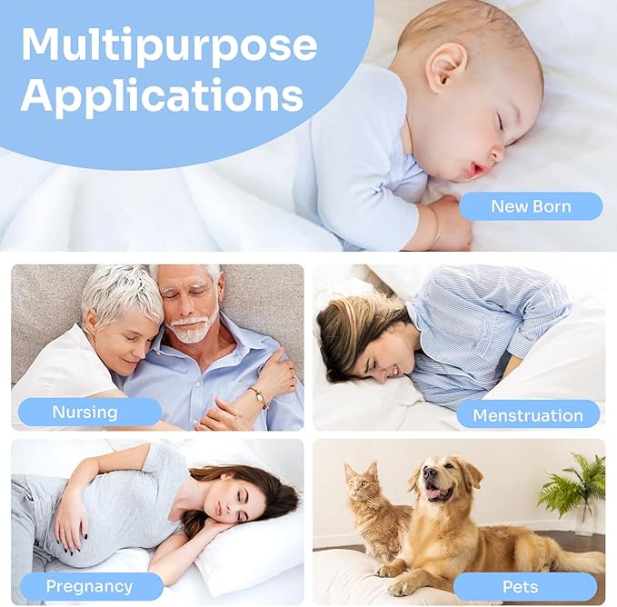 Conkote® Washable Underpads, 34" x 36" (Pack of 4), Waterproof Protective Pad for Bed, Couch, Sofa, Floor, Reusable Bedwetting Incontinence Pads for Kids, Adults, Elderly, and Pets-CubbioJoy