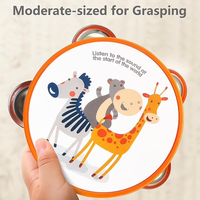 iPlay, iLearn Toddler Musical Instruments Toys, Kids Drum Set, Baby Trumpet, Percussion, Harmonica, Maraca, Flute, Tambourine, Birthday Gifts for 18 Months Olds Ages 2 3 4 5 Years Boys Girls Children-CubbioJoy