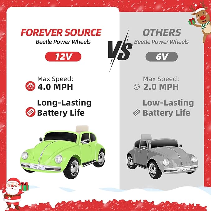 12V Kids Electric Car, Power Wheels with Remote Control, Ride on Car Toys with LED Light, 3 Speeds, Music, Green-CubbioJoy