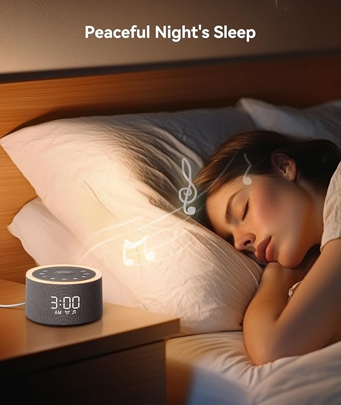 Dreamegg D1+ Sound Machine & Alarm Clock - Sound Machine for Sleep, White Noise Machine with 29 Soothing Sounds, Night Light, 0-100% Dimmable, White Noise Alarm Clock for Bedrooms Adults Baby-CubbioJoy