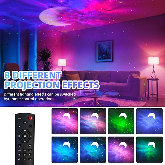 Astronaut Galaxy Projector-Star Projector,Bluetooth Speaker,White Noise, Star and Moon Galaxy Lights for Bedroom with Timer and Remote, Nebula Night Light 360° Adjustable, Starry Space Ceiling Lamp-CubbioJoy