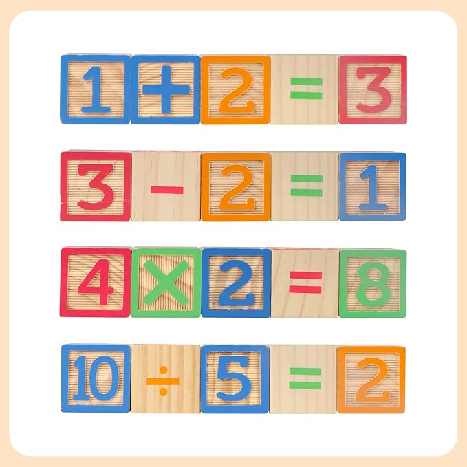 Joqutoys ABC Wooden Building Blocks for Toddlers 3 Large, 40 PCS Alphabet & Number Stacking Blocks with Storage Tray, Montessori Educational Learning Toys for Boys Girls Kids Gifts 1.65"-CubbioJoy