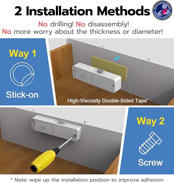 Anweller Baby Proofing Smart Cabinet Locks, Child Proof Hidden Drawer Locks, No Drill Adhesive Magnetic RFID Bluetooth Keyless Lock for Adults File Kitchen Cupboard Closet Liquor - White-CubbioJoy