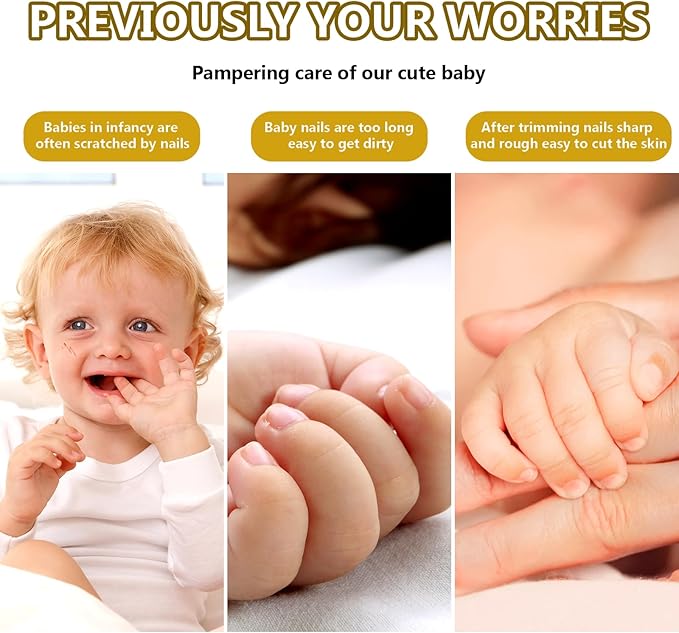 Baby Nail Trimmer Electric, 6 in 1 Rechargeable Baby Nail Clippers Manicure Set Grooming Kit for Toddler Infant or Adults (Yellow)-CubbioJoy