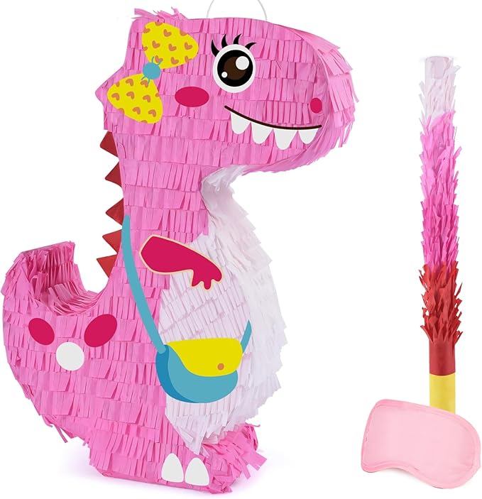 Dinosaur Pinata - Dinosaur Birthday Party Supplies for Girls Kids Dino Themed Party Pinata Bundle Set Perfect Party Game Activity Decoration-CubbioJoy