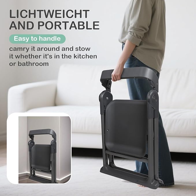 6-in-1 Baby High Chair, Convertible Highchair for Babies to Toddlers, Step Stool for Dining Time, Foldable & Easy Clean, Space-Saving Design, Adjustable, Navy Blue-CubbioJoy