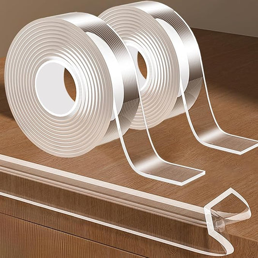 2Pack Baby Proofing Edge Protector for Baby,0.8in x 9.84ft,Clear Edge Protector Strip Sharp Edge Wrap Cover Tape,Corner Bumpers for Furniture,Crib Rail Covers for Teething-CubbioJoy