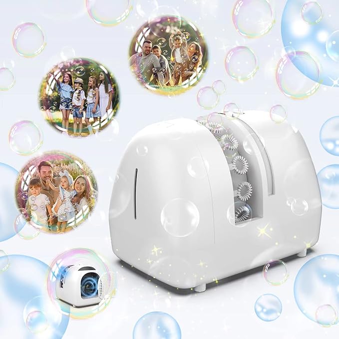 Bubble Machine for Kids Parties Bubble Maker Operated by Plugin or Batteries Outdoors Blower Life Theme Parties Weddings Birthday Parties Create Bubble World Gifts for Boys and Girls-CubbioJoy