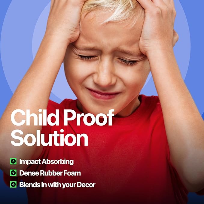 Baby Proof Corners & 15ft Edges with Furniture Corner & Edge Safety Bumpers, Impact-Absorbent Bumper & 4 Foam Corner Protectors, Cushy, Thick, Odorless Table Edge Protectors for Baby, Child | Black-CubbioJoy