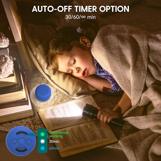 Babelio White Noise Sound Machine for Adults Kids Baby, Mini, 15 Non-looping Sounds, Timer, Memory Function, Easy to Pocket and Travel Navy-CubbioJoy