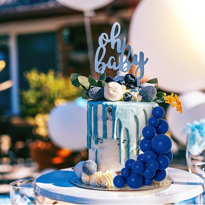 75 Pieces Royal Blue Cake Balls Topper Decorations Foam Cupcake Topper Mini Balloon Cake Topper Balls Cake Picks for Cake Deco Birthday Party Wedding-CubbioJoy