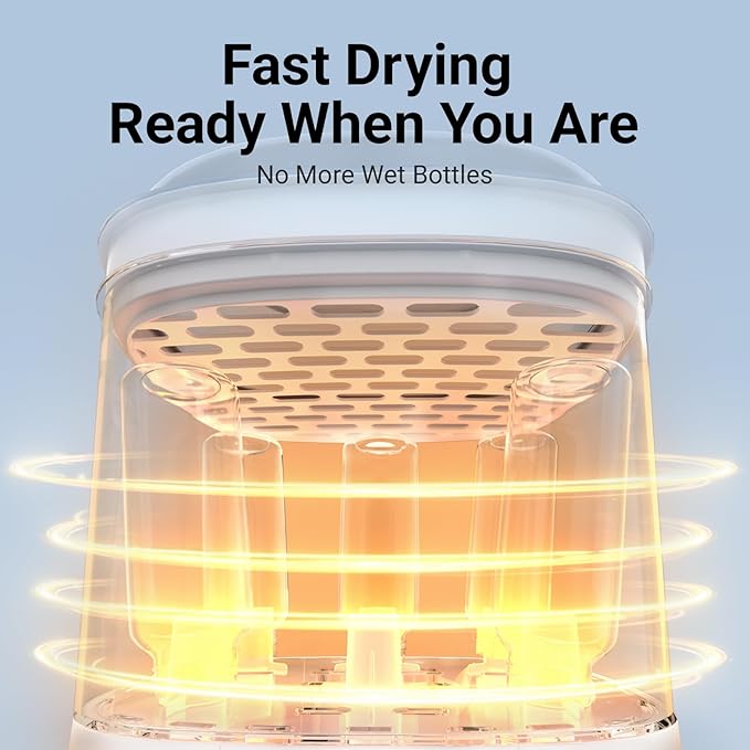 Bear Bottle Sterilizer and Dryer, 2 Layers Large Electric Steam Baby Bottle Sterilizer, Fast Bottle Sanitizer and Dryer for All Bottles & Accessories, Time-Saving Design-CubbioJoy