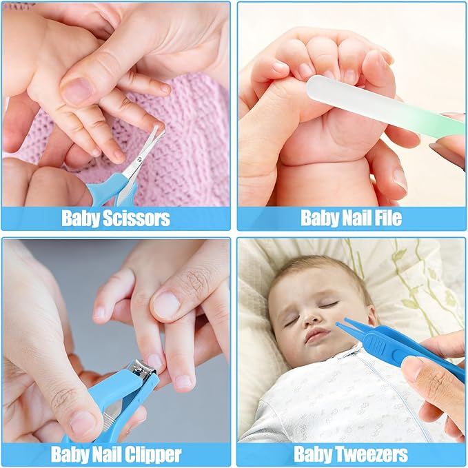 Baby Healthcare and Grooming Kit for Newborn Kids, 24PCS Upgraded Safety Baby Care Kit, Newborn Nursery Health Care Set, Baby Care Products-CubbioJoy