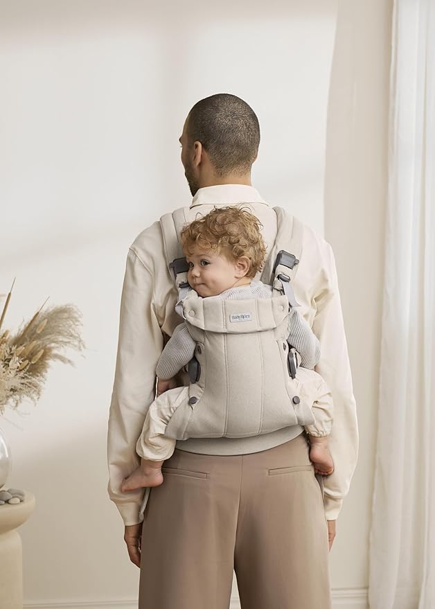 BabyBjörn Baby Carrier Harmony, Woven mélange, Light Beige | 3-in-1 Ergonomic Baby Carrier; Newborn, Facing-in, Outward-Facing, and Back Carrying Positions Supported (7-40 lbs), Newborn to Toddler-CubbioJoy