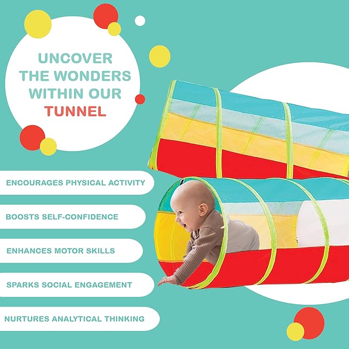 5pc Kids Play Tent for Toddlers with Ball Pit, Crawl Tunnel, Indoor & Outdoor Playhouse, Jungle Gym, Toys for Boys & Girls, Includes Dart Balls, Teepee & Basketball Hoops-CubbioJoy