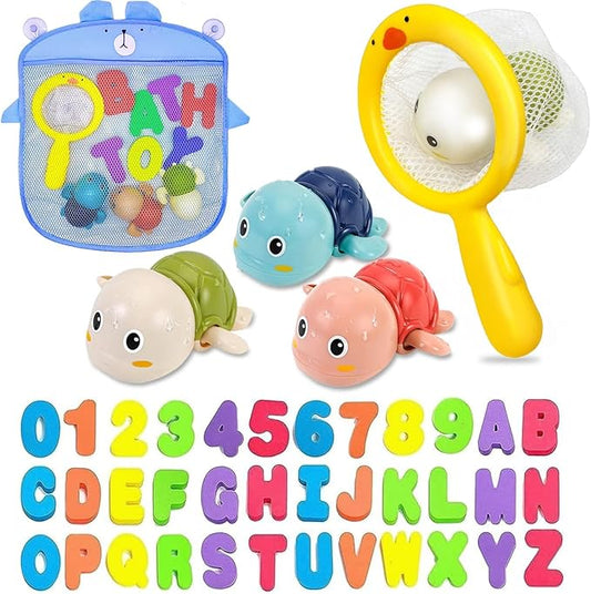Bath Toys Kids Age 1-3 - Foam Bath Letters And Numbers Abc Alphabet Learning Toys Bathtub Toys Toddlers 2-4 Water Pool Shower Tub Toy Babies Infant 6-9-12-18-24 Months Gifts For 1-6 Year Old Boy Girl-CubbioJoy