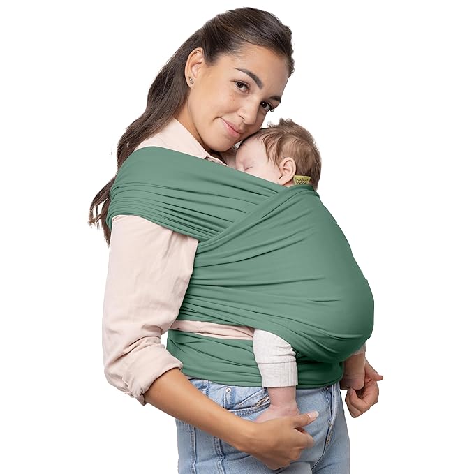 Boba Baby Wrap Carrier – Original Baby Sling Carrier for Newborns (7–35 lbs), Soft, Secure, Hands-Free & Ergonomic, Ideal for Comfortable Bonding, New Parents (Sage Green)-CubbioJoy