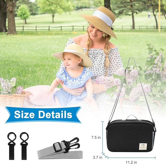 Accmor Stroller Organizer, Universal Stroller Organizer with Insulated Cup Holder Pocket, Dual Purpose Large Capacity Stroller Bag Caddy, Stroller Accessories Fits for Uppababy, Doona, Nuna Strollers-CubbioJoy