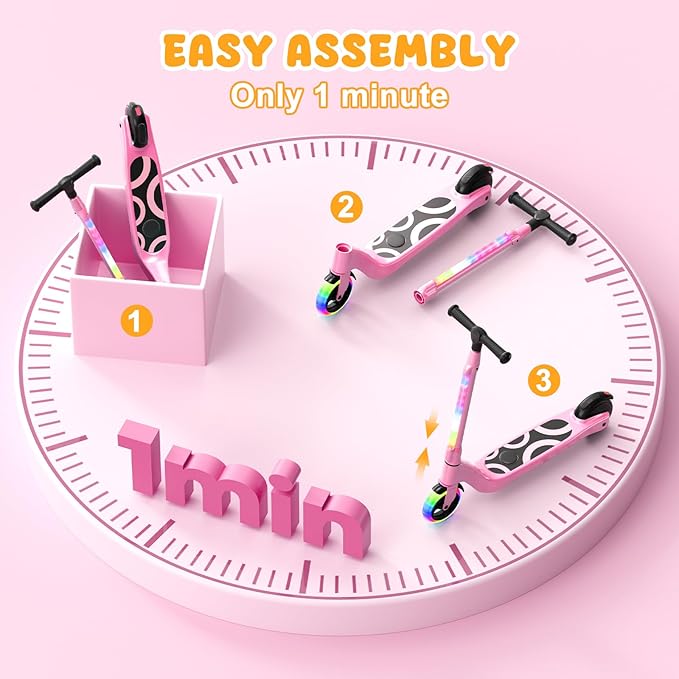 CBD Electric Scooter for Kids, 6 Mph Top Speed, Up to 5 Miles Range, 5.3" Solid Tires Wheel and Front Light, Kick Scooter Adjustable Height for Kids Age 6-12-CubbioJoy